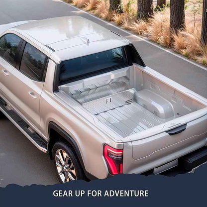 ARKSEN 39 x 13 x 10 Inch Diamond Plate Truck Bed Tool Box, Heavy Duty Waterproof Aluminum Toolboxes Storage Chest with Side Handle & Lock for Pickup Truck Bed, RV & Trailer – Silver