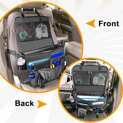 MENZOKE Car Front Seat Organizer, Patrol Bag Law Enforcement, Hanging Passenger Seat Car Organizer with 17 Inch Laptop Storage, Adjustable Strap Backseat Organizers for Truck Office, Police, Black