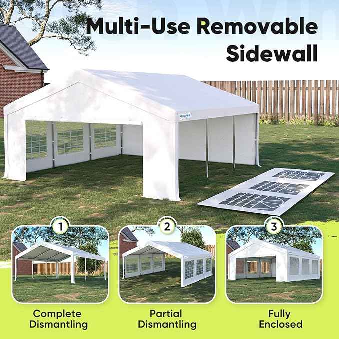 Quictent 16x20 Heavy Duty Party Tent Outdoor Canopy Tent for Parties, Wedding Event Shelter with Storage Bags