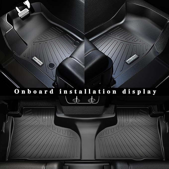 Floor Mats & Trunk Mat for Nissan Pathfinder 2022 2023 2024 2025 (Only fit 7 Passenger Models), 3 Rows Full Set with Cargo Liner,TPE All Weather Protection Car Floor Liners Accessory-Black