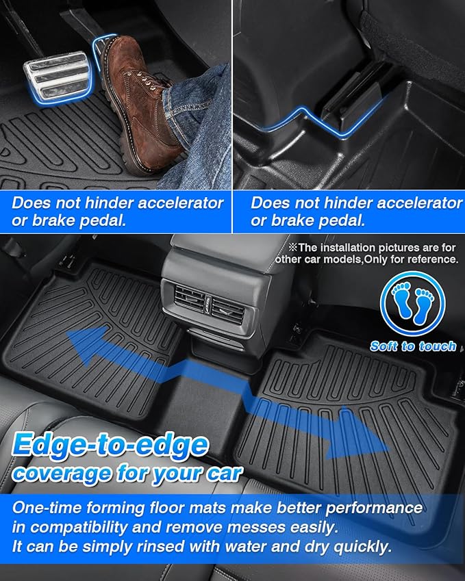 Floor Mats for Chevy Suburban & GMC Yukon XL 7 Seats 2021-2025 2026 All Weather Cargo Liner for Suburban Accessories Carpet TPE Heavy Duty Floor Mat (2nd Row Bucket Seats)