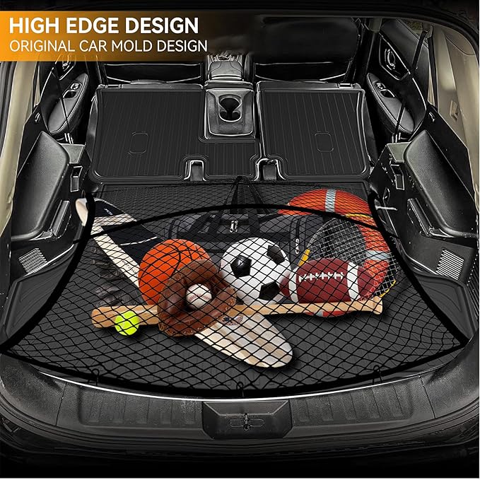 Cargo Mat Compatible with 2014-2020 Nissan Rogue (Not fit Sport Models): Backrest Mats TPE All-Weather Cargo Liner 2017 Rogue Accessories (Trunk Mat+Backrest Mats)