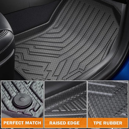 KUST Full Set Floor Mats for 2023-2026 Ford F250/F350/F450 Super Duty Crew Cab, 6.8FT Truck Bed Mat with Tailgate Liner All Weather F250 Accessories TPE Rubber Raised Edge