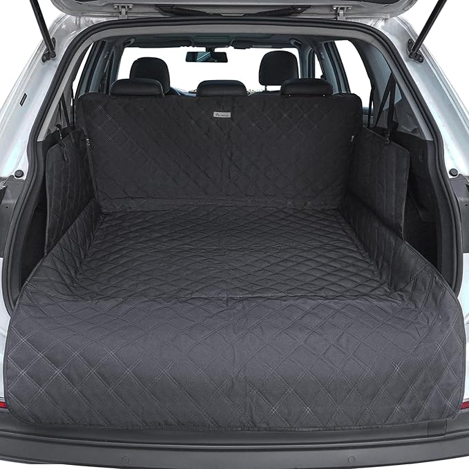 ALLANSING Dog Cargo Liner for Compact SUV - Heavy-Duty 900D Oxford Waterproof Pet Cargo Protector with 3-Sided Zippered All-Round Protection & TPU Suction Cups, Ideal for Dog Travel