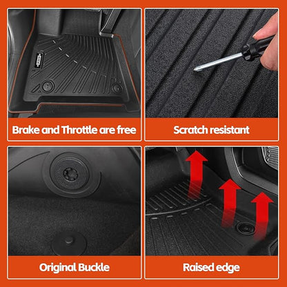 Custom Fit Floor Mats for 2013-2020 Nissan Pathfinder/2014-2020 Infiniti QX60, All Weather TPE Floor Liners with Trunk Mat & Backrest Protectors, Odorless Full Set Interior Accessories