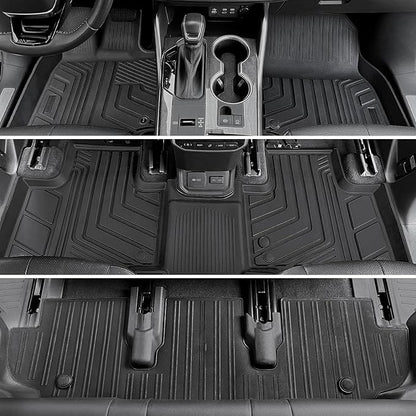 Floor Mats for Toyota Highlander 2020-2026, All Weather Floor Mats Trunk Cargo Liner with Backrest Protectors Accessories, Full Coverage Set (Fit 7 Sests)