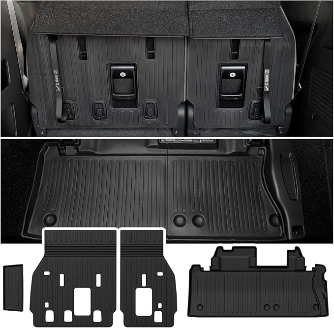 Cargo Lower Mat Backrest Mats for 2021-2025 2026 Toyota Sienna, All Weather TPE Seat Back Liners Trunk Lower Well Mat Cargo Liner Accessories (Backrest Mats for 3rd-Row+Cargo Lower Mat)