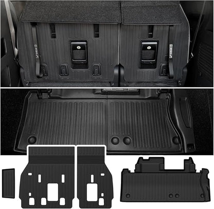 Cargo Lower Mat Backrest Mats for 2021-2025 2026 Toyota Sienna, All Weather TPE Seat Back Liners Trunk Lower Well Mat Cargo Liner Accessories (Backrest Mats for 3rd-Row+Cargo Lower Mat)