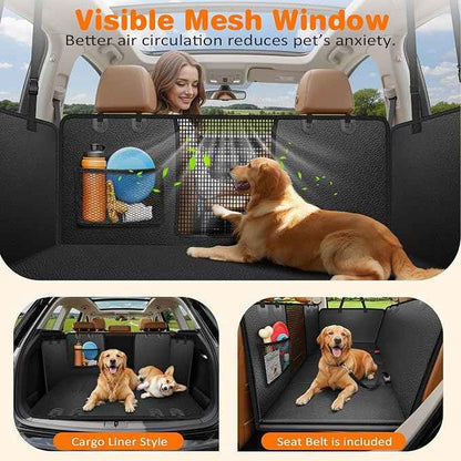 URPOWER Large Dog Backseat Extender for Extended Cab Trucks - Hard Bottom PU Leather Dog Car Seat Cover for Back Seat, Waterproof Dog Hammock Pet Rear Seat Protector Holds 400lbs for F150 SuperCab