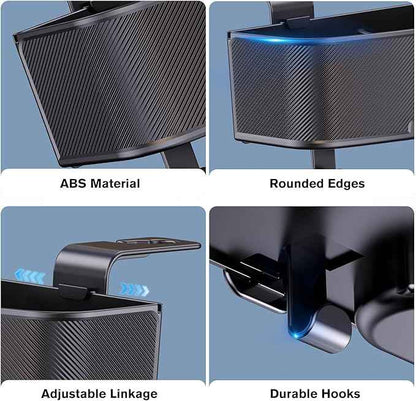 Car Headrest Cup Holder for Back Seat Organizer for Multi-Hanging Snack Storage Box with Strong Hooks for Kids and Backseat Passengers Share Rid for Travel Accessories（2-Pack）