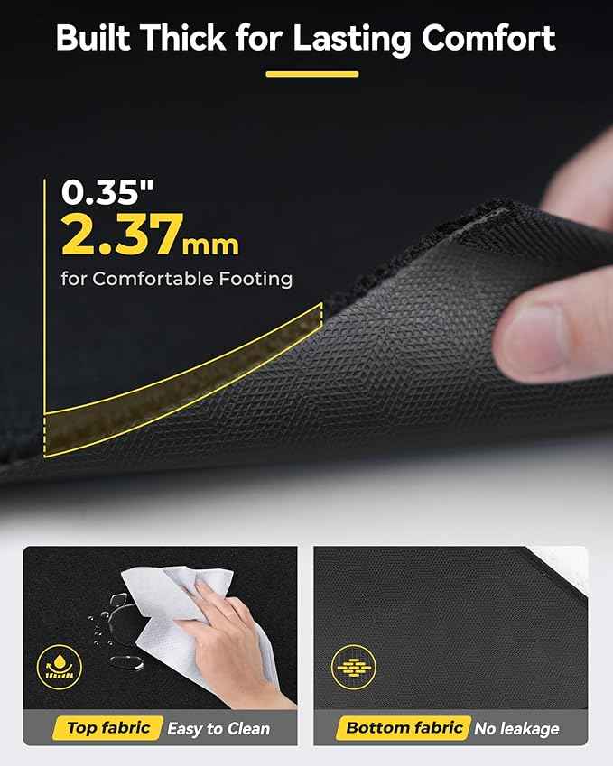 3W Floor Mats with Carpet & Cargo Liner for Tesla Cybertruck 2023 2024 2025 2026, All Weather Waterproof Heavy Duty Accessories Custom Fit Automotive Double Layer Floor Liners & Sub Storage Trunk Mat