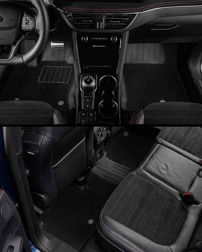 3W Floor Mats with Carpet & Cargo Liner for Tesla Cybertruck 2023 2024 2025 2026, All Weather Waterproof Heavy Duty Accessories Custom Fit Automotive Double Layer Floor Liners & Sub Storage Trunk Mat