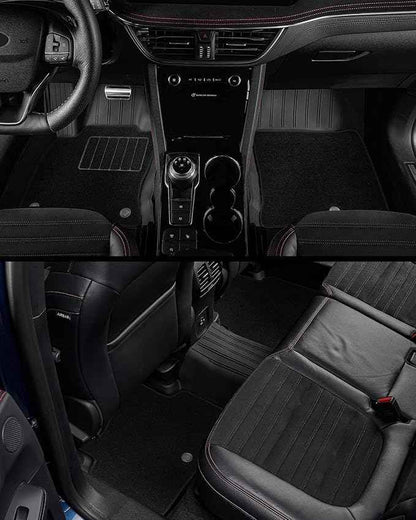 3W Floor Mats with Carpet & Cargo Liner for Tesla Cybertruck 2023 2024 2025 2026, All Weather Waterproof Heavy Duty Accessories Custom Fit Automotive Double Layer Floor Liners & Sub Storage Trunk Mat
