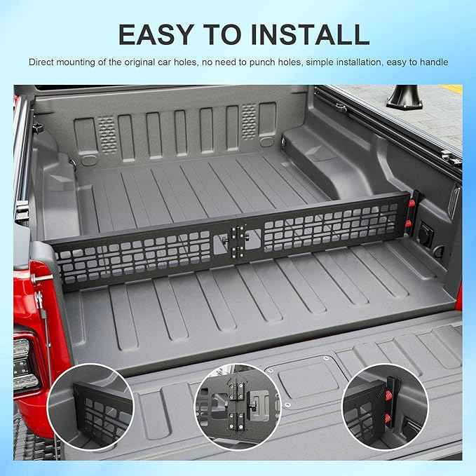 Truck Bed Divider Compatible with 2020-2026 Jeep Gladiator Cargo Manager Molle Panel Truck Bed Organizer Replacement for 2020-2026 Jeep Gladiator Accessories