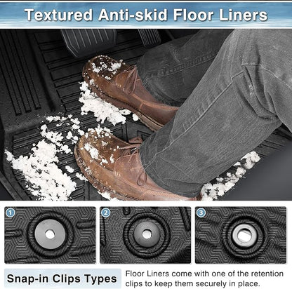 Mixsuper Liner Floor Mats for Chevrolet Trailblazer 2021-2026 (AWD Only) All Weather Floor Liners for Chevy Trailblazer Accessories 1st and 2nd Set Durable Black