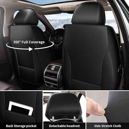 Car Seat Covers Full Set Fit for Chevy Equinox 2011-2024 2025 2026: 5 Seat Auto Interior Accessories, Waterproof Faux Leather Vehical Car Seat Cushions Cover Black&Grey