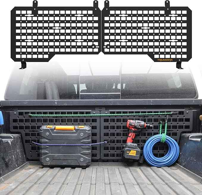 Front Bed MOLLE Panel Fit for 2007–2021 Toyota Tundra, Heavy-Duty Aluminum Truck Storage Organizer System for Camping, No-Drill Installation
