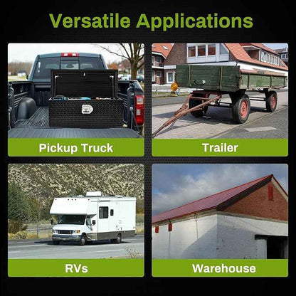 AUTOSAVER88 39 Inch Truck Bed Tool Box, Heavy Duty Aluminum Diamond Plate Tool Box Chest, Waterproof Chest Storage Box with Sliding Shelf and Lock for Trucks, Trailers, RVs, Warehouses
