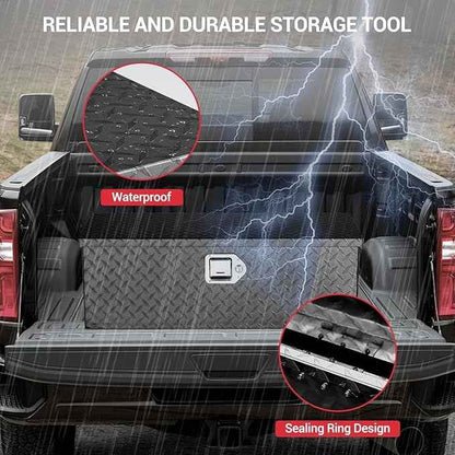 Garvee 30 Inch Truck Bed Tool Box, Heavy Duty Aluminum Pickup Tool Chest with Sliding Shelf, Waterproof & Rust-Resistant Storage Organizer for Truck, RV, Trailer, Black
