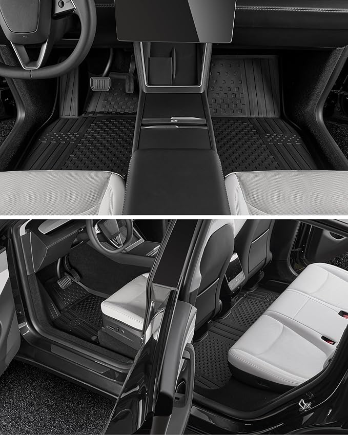 3W 2025 2026 Tesla Model Y Juniper Floor Mats with Cargo Liners, Trunk Mats TPE Anti-Slip All Weather Accessories