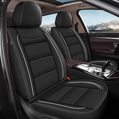YORKNEIC Front Set Seat Covers Fit for Ford Flex 2011-2019: Faux Leather Car Seat Covers - Waterproof Car Seat Protector(Black)