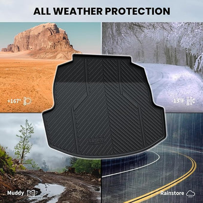 LASFIT Trunk Mat for Toyota Corolla 2020-2026,All Weather Cargo Mat Custom Fit TPE Cargo Liner for Corolla Front and Rear Trunk Liner, Black