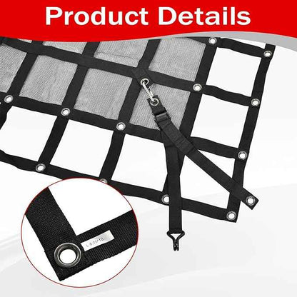 Heavy Duty 105" x 120" Truck Bed Cargo Net with Adjustable Cam Buckles & S-Hooks & Cross Strap,8.75' x 10' Cargo Net with 1500LBS Capacity for Pickup Truck Bed Trailer SUV Jeeps