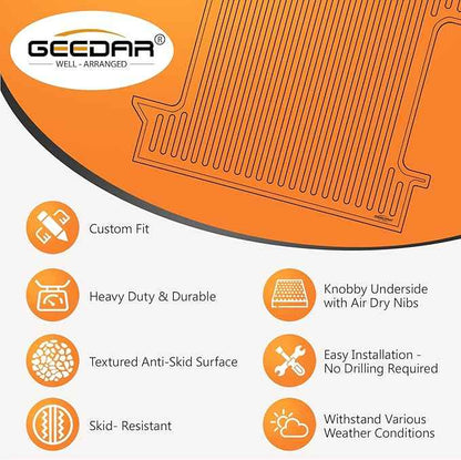 GEEDAR Heavy Duty Rubber Bed Mat for 2019-2026 Chevy Silverado/GMC Sierra 1500 Accessories 5'8'' Vehicle Bed, Bed Liner for Chevy Silverado GMC Sierra 1500, Black