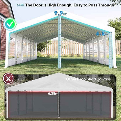 Quictent 20x30ft Party Tent Heavy Duty Outdoor Canopy Tent Carport Wedding Event Shelter BBQ Wedding Tents for Parties with Storage Bags(Mesh)