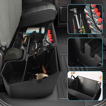 POPSTORE Under Seat Storage Compatible with Chevy Silverado/GMC Sierra 1500 2019-2026 & 2500 3500 HD 2020-2026 Crew/Double Cab, Upgraded Rear Underseat Storage Truck Organizer Cargo Box