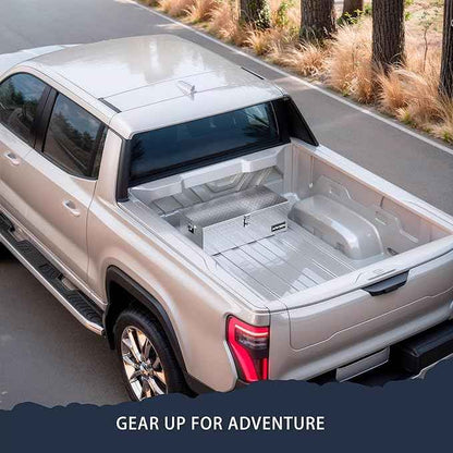 ARKSEN 30 x 13 x 10 Inch Diamond Plate Truck Bed Tool Box, Heavy Duty Waterproof Aluminum Toolboxes Storage Chest with Side Handle & Lock for Pickup Truck Bed, RV & Trailer – Silver