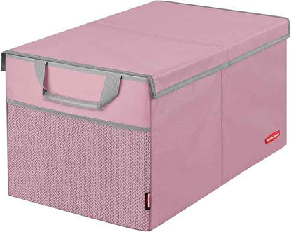 Rubbermaid Car Organizer, Collapsible Trunk Organizer, Multi-Compartment Car Storage Organization for Car Accessories, 2 Compartments With Cover, 21.65"*14.17"*12.2" - Pink
