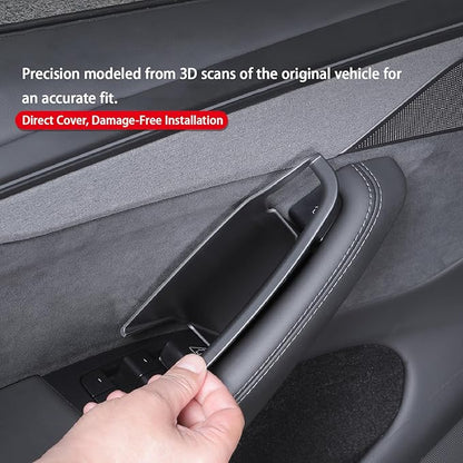 Suitable for Tesla Model Y (Juniper) 2025 / Model 3 (Highland) Door Handle Storage Box Organizer Tray (4-Piece Set Model Y Juniper 2025)