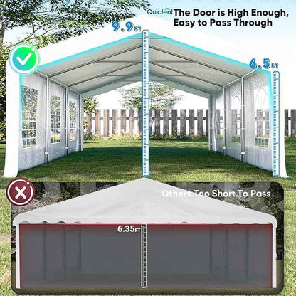 Quictent 20x30ft Party Tent Heavy Duty Outdoor Canopy Tent Carport Wedding Event Shelter BBQ Wedding Tents for Parties with Storage Bags(Church)