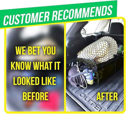 Heavy Duty Foldable Trunk Organizer 2-Section – Dual-Compartment Car Cargo Box with Non-Slip Pads & Removable Dividers – Green