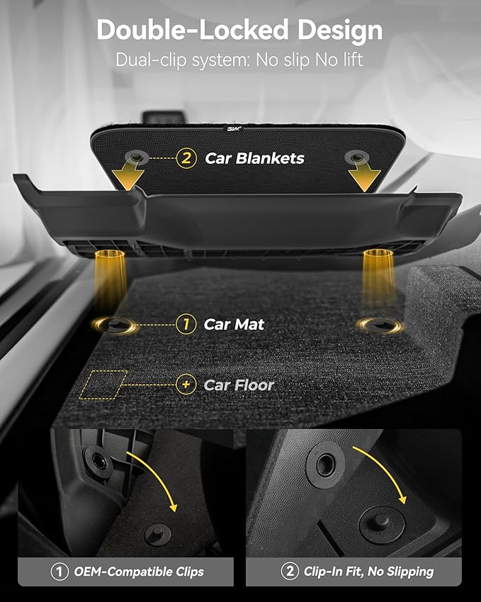 3W Floor Mats BMW X5 2019-2025 2026 40i/45e/50e/50i/M/M50i/M60i, Carpet Double Layer, All Weather TPE Heavy Duty 1st 2nd Row Floor Liner Accessories, Custom Fit
