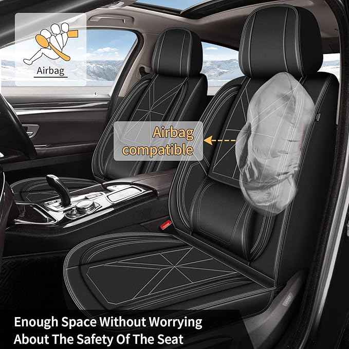 Car Seat Covers Full Set Fit for Chevy Colorado 2015-2024 2025 2026: 5 Seat Auto Interior Accessories, Waterproof Faux Leather Vehical Car Seat Cushions Cover Black