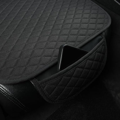 West Llama Linen Car Seat Covers,Bottom Seat Covers for Cars Include 1 Pair Front Driver Seat Pad Mat and 1 Rear Bench Cover Universal Fits 90% Vehicles,SUVs,Cars,Sedans(3Piece-Black)