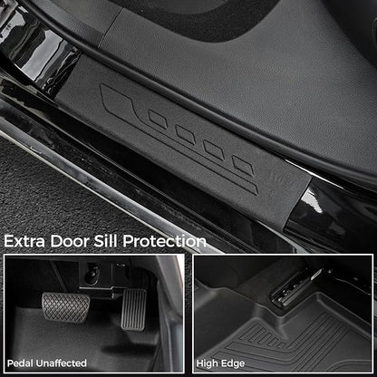 Floor Mats for Honda Accord 2018-2022, All Weather Floor Mats Trunk Cargo Liner and Door Sill Guards Accessories, Full Coverage Set