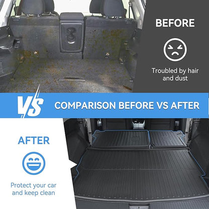 Cargo Mat Combo Set for Nissan Rogue 2021-2026 (Not for Rogue Sport) All Weather Trunk Liner and Seat Back Protectors Upgrade Cargo Accessories