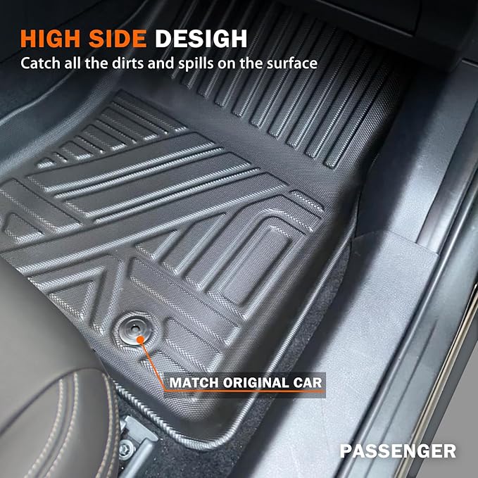 KUST Floor Mats for Hyundai Tucson 2016-2021, All Weather Floor Liners for Tucson Accessories Car Mats Front Rear Set TPE Rubber Raised Edge