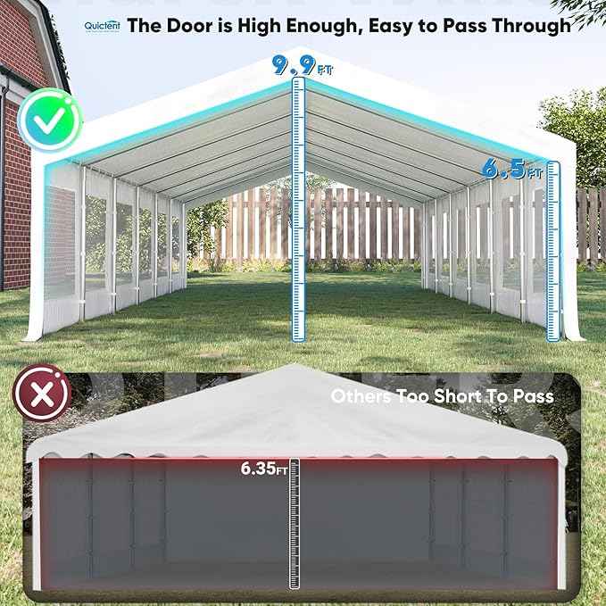 Quictent 20x40 Party Tent Heavy Duty Outdoor Canopy Tent Carport Event Shelter Wedding Tents for Parties with Storage Bags(Mesh)