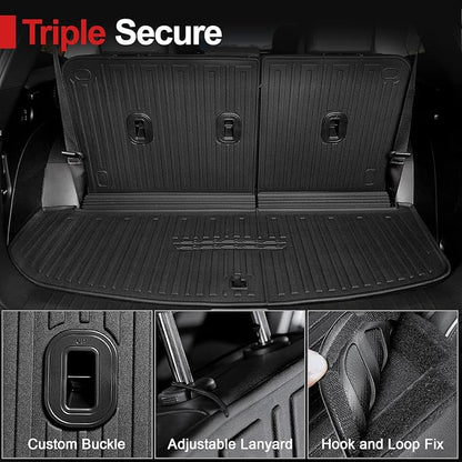 Cargo Mat for 2026 Hyundai Palisade 7/8 Seat (Only Gas), All Weather TPE Durable Cargo Liner with Backrest Mat and Lower Trunk Mat for Hyundai Palisade