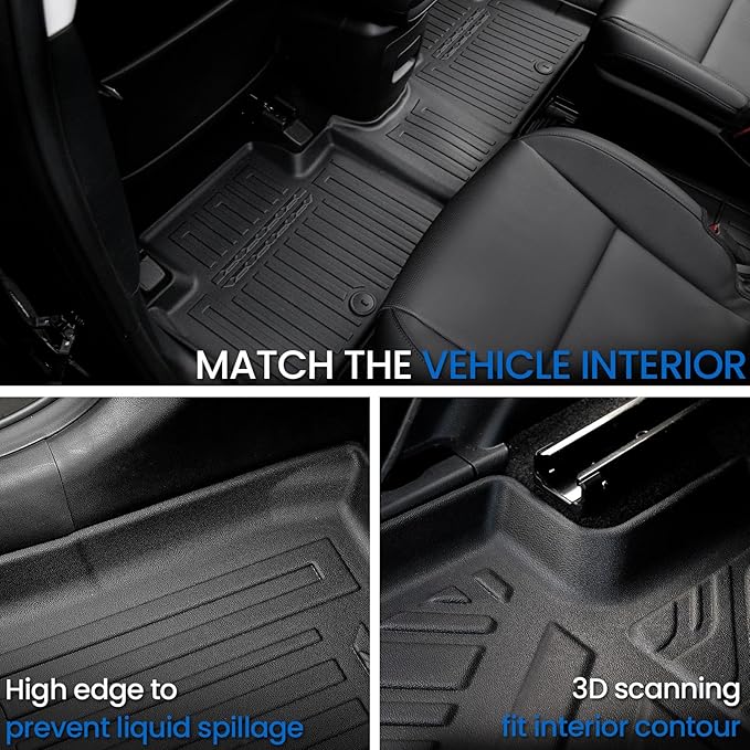 Floor Mats Set for Nissan Rogue 2021-2025 2026 (Not fit Sport), All Weather TPE Backrest Mat Trunk Mat Cargo Liner Door Sill Guards Accessories (2021-2026 | Floor Mats Set)