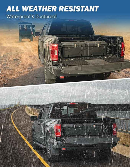 JOYTUTUS Lockable 160 Quart Truck Bed Tool Box, Waterproof Storage Box Truck Bed Cargo Case, Full & Mid Size Pickup Tool Box Toolbox Storage System