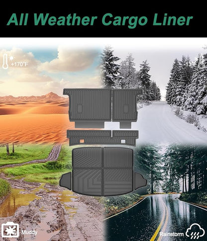 Floor Mats Fit for 2017-2022 Honda CRV(Not for Hybrid or Touring) - Custom Fit All Weather TPE Rubber Honda CR-V Accessories Floor Liners Cargo Liner Back Seat Cover Protector Full Sets