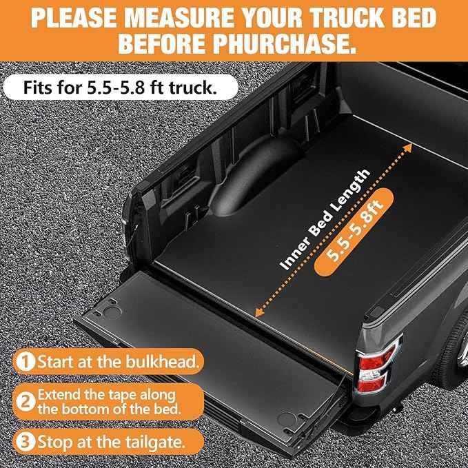Truck Bed Tent 5.5' ~ 5.8', Upgrade Quick Setup Truck Tent for Camping, 3000mm Waterproof Pickup Truck Tent for 2 Person, Ford, GMC, Toyota, Chevy, Dodge, Nissan