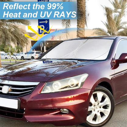 Custom Fit Accord Windshield Sunshade for Honda Accord 2012 2011-2008 Sedan, LX, EX, EX-L, Touring Accessories Front Window Cover for Windshield Sun Visor Protector Blocks UV Rays Cool Car Accessories