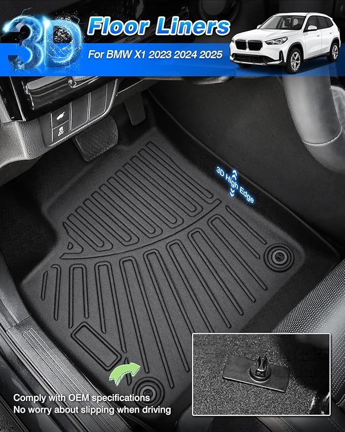 Cartist Floor Mats and Cargo Liner Fit for BMW X1 2023 2024 2025 All Weather Floor Mat X1 Accessories Heavy Duty Carpet Protection