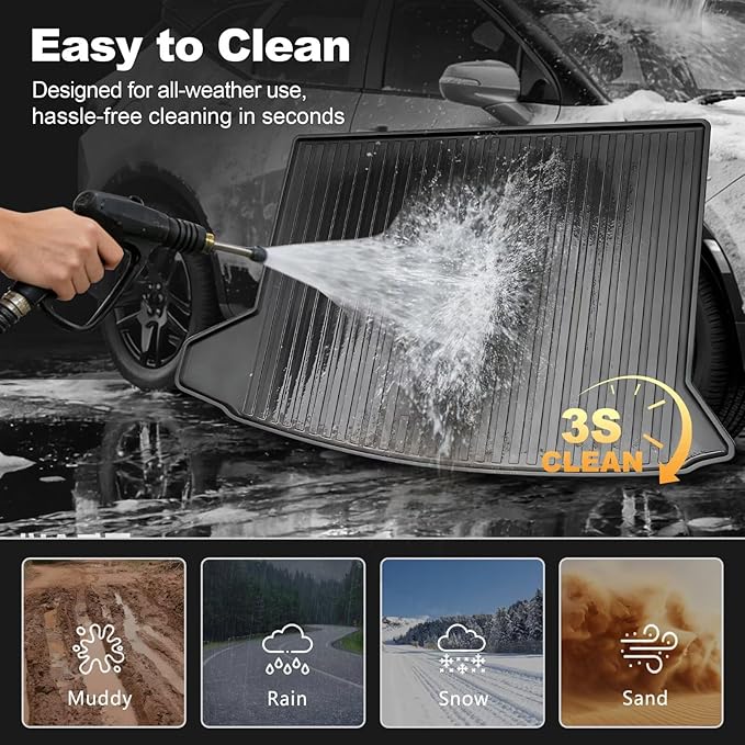 2025 XT4 Cargo Liner | Custom Fit Trunk Mat for 2019-2025 Cadillac XT4, All Weather Rear Cargo Mat 3D Waterproof Durable Odorless Trunk Liners for 2025 XT4 Cargo mat, Black